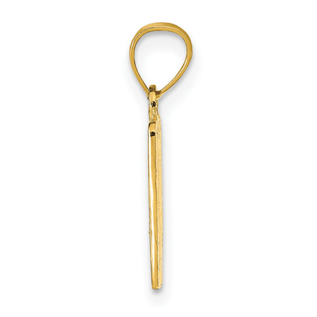 14k Yellow Gold Bar Pendant Charm, Solid Ingot Design, Minimalist Unisex Jewelry