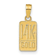 14k Yellow Gold Bar Pendant Charm, Solid Ingot Design, Minimalist Unisex Jewelry