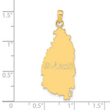 14k Yellow Gold St Lucia Map Pendant, Caribbean Jewelry Charm for Women or Unisex Wear
