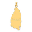 14k Yellow Gold St Lucia Map Pendant, Caribbean Jewelry Charm for Women or Unisex Wear