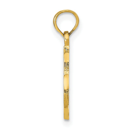 14k Yellow Gold Marthas Vineyard Pendant, Detailed Island Outline Charm, Coastal Map Jewelry