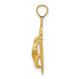 14k Yellow Gold Flip Flop Pendant, Textured Beach Charm, Coastal Style Jewelry for Women or Unisex