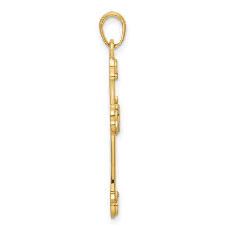 14k Two-Tone Gold Cross Pendant with Diamond Accents, Faith Symbol for Men and Women