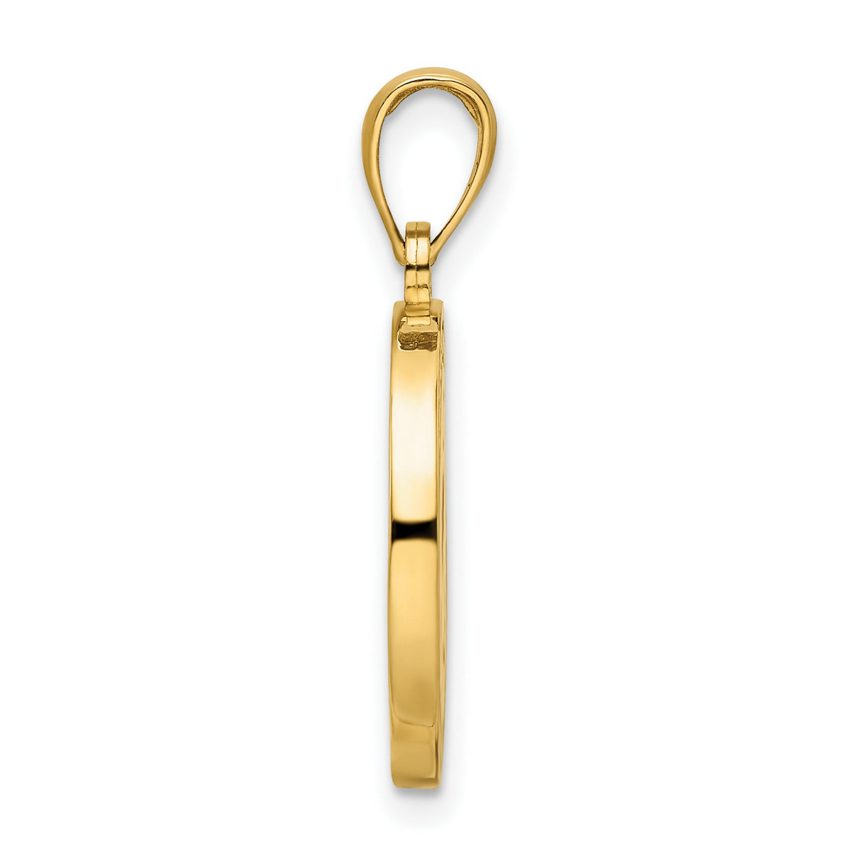 14k Yellow Gold Pendant with Red Heart and I Love Riding Message, Western Style Charm