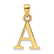 14k Yellow Gold Letter A Pendant, Real Gold Initial Charm, Classic Alphabet Jewelry for Women and Unisex