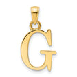 14k Yellow Gold Letter G Pendant, Polished Alphabet Charm, Script Monogram Jewelry for Women