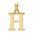 14k Yellow Gold Initial H Pendant Charm, Polished Block Letter Jewelry for Women or Unisex