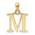 14k Yellow Gold Initial M Pendant, Bold Letter Charm, Classic Monogram Jewelry for Women or Unisex