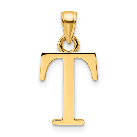 14k Yellow Gold Tau Cross Pendant, Polished T Shape Saint Francis Religious Charm