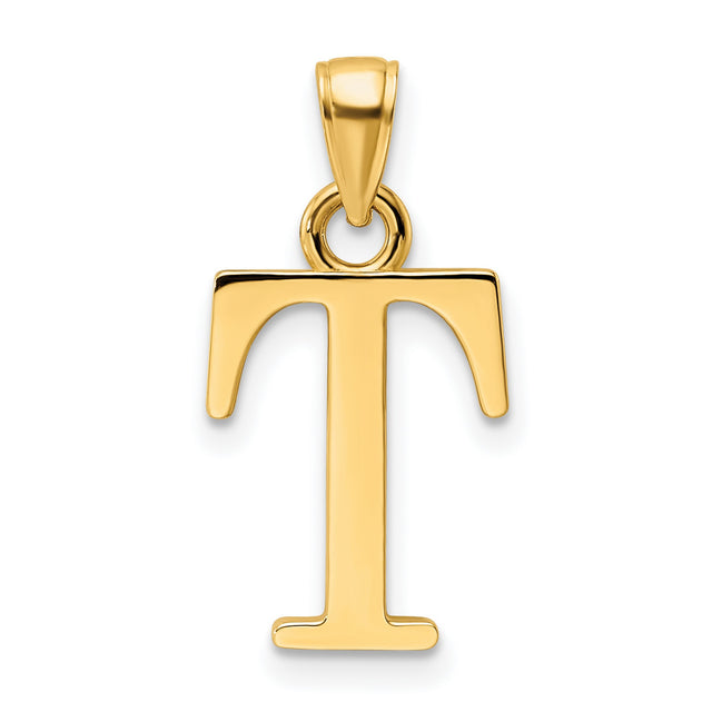 14k Yellow Gold Tau Cross Pendant, Polished T Shape Saint Francis Religious Charm