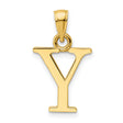 14k Yellow Gold Initial Y Pendant Charm, Polished Block Letter Monogram Jewelry