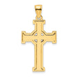 14k Yellow Gold Cross Pendant with Polished Beveled Celtic Design