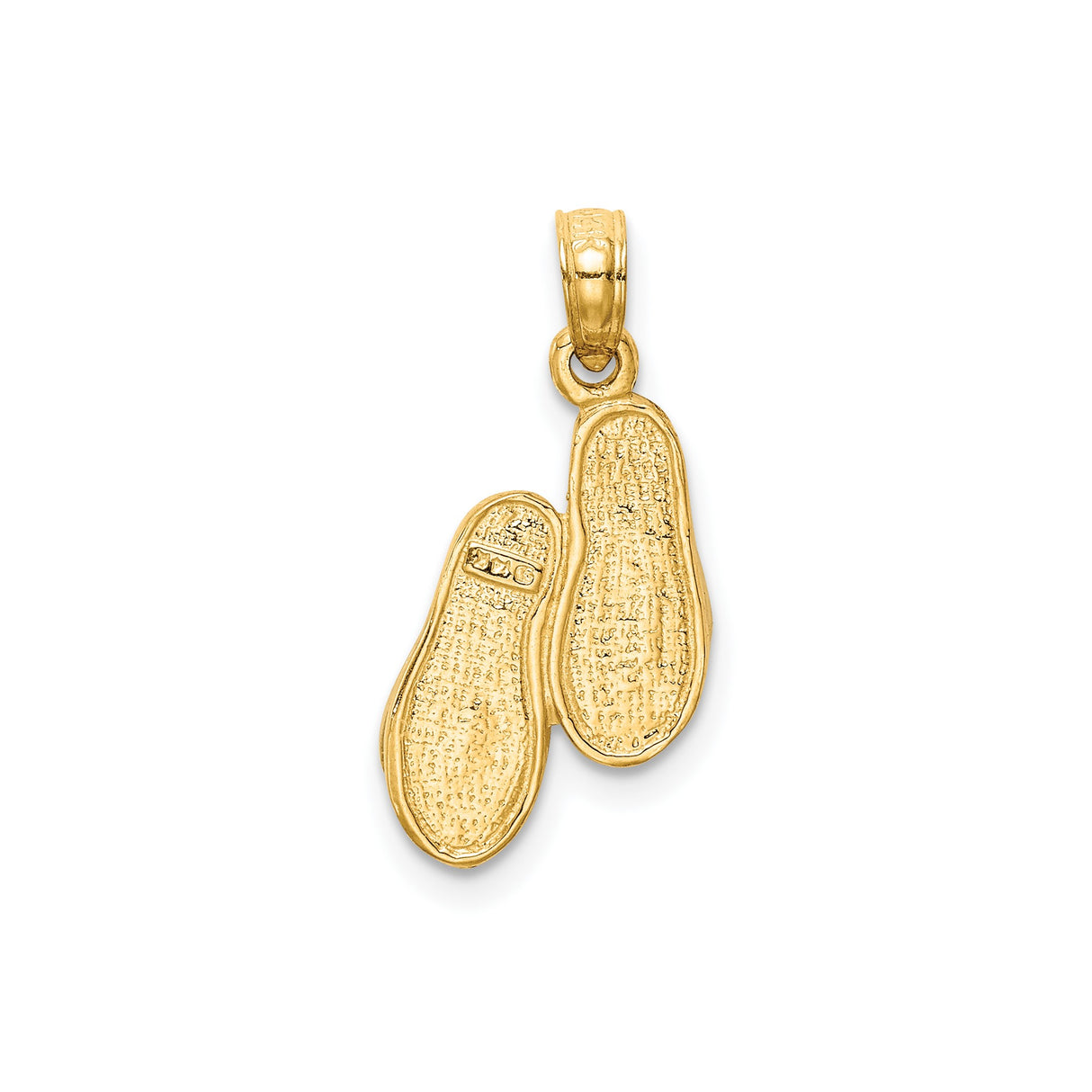 14k Multi-Tone Gold Flip Flop Pendant, Sandal Beach Charm, Summer Travel Jewelry for Women