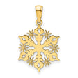 14k Yellow Gold Snowflake Pendant with Intricate Winter Design for Women