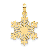 14k Yellow Gold Snowflake Pendant, Symmetrical Winter Design, Holiday Charm for Women