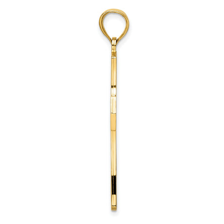 14k Yellow Gold Cross Pendant with Mirror Polished Finish, Minimal Religious Jewelry for Men and Women