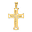 14k Yellow Gold Cross Pendant with Mirror Polished Finish, Minimal Religious Jewelry for Men and Women