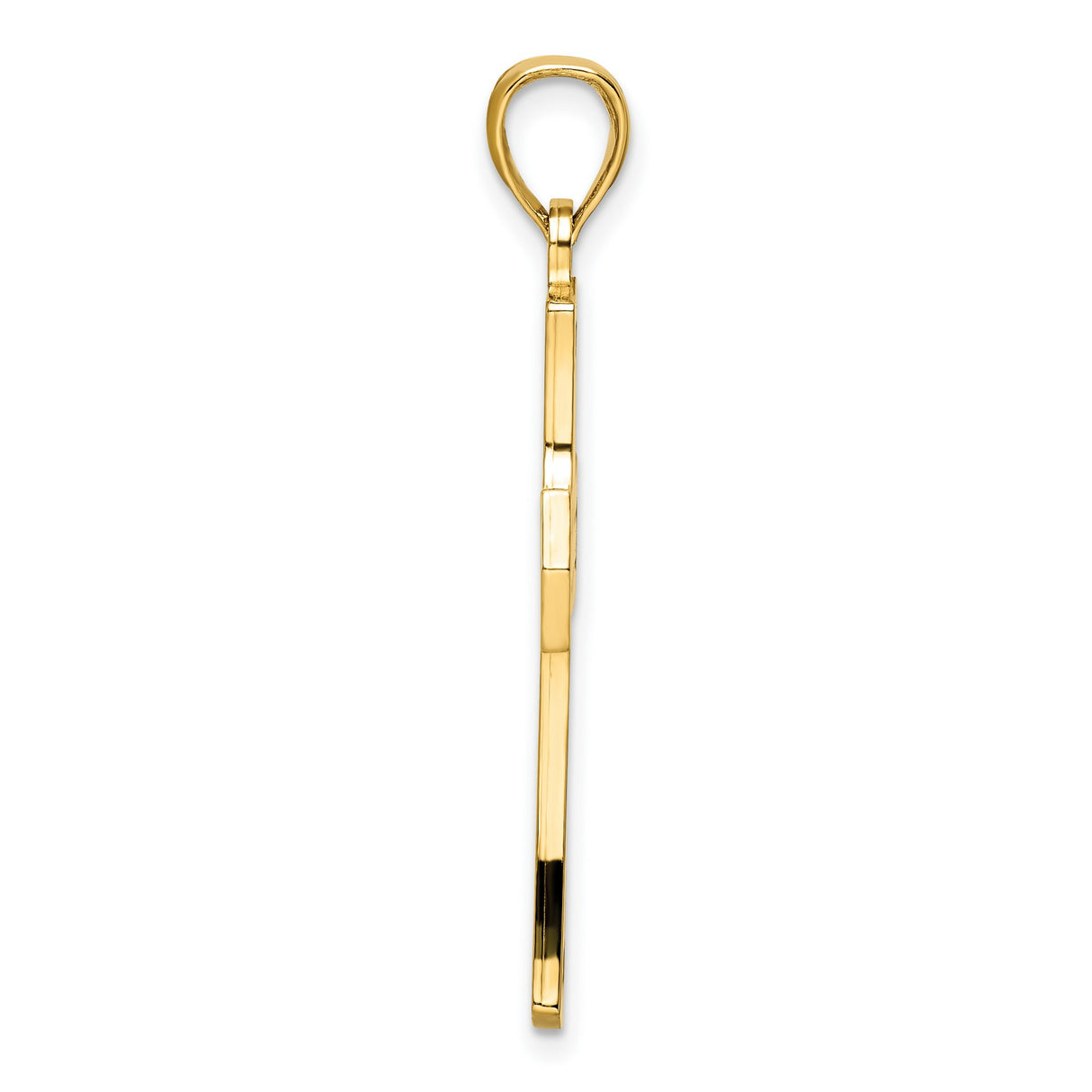 14k Yellow Gold Cross Pendant, Double Layered Polished Design, Modern Faith Jewelry