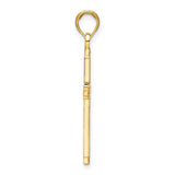 14k Yellow Gold Cross Pendant with Beaded Design and Mirror Finish for Men and Women