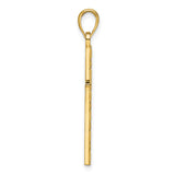 14k Yellow Gold Cross Pendant, Textured Beaded Design, Polished Finish, Religious Jewelry for Men and Women