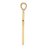 14k Yellow Gold Cross Pendant with Polished Beaded Design, Unisex Religious Charm