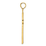 Polished Beaded Cross Charm Pendant in Real 14k Yellow Gold