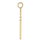 14k Yellow Gold Cross Pendant with Polished Beaded Openwork Design