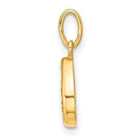 14k Yellow Gold Teardrop Tree of Life Pendant with Cutout Design for Women