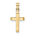 14k Yellow Gold Cross Pendant with Polished Tapered Ends and Sleek Modern Design