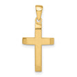 14k Yellow Gold Latin Cross Pendant with Satin Polished Beveled Design