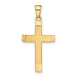 14k Yellow Gold Latin Cross Pendant with Satin Matte Finish and Polished Beveled Edges