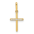 CZ Cross Charm Pendant in Real 14k Yellow Gold