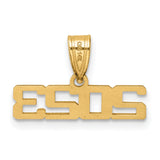 Polished 2023 Graduation Charm Pendant in Real 14k Yellow Gold