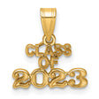 Polished Block CLAOF 2023 Charm Pendant in Real 14k Yellow Gold