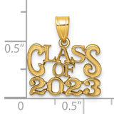 Polished CLAOF 2023 Graduation Charm Pendant in Real 14k Yellow Gold