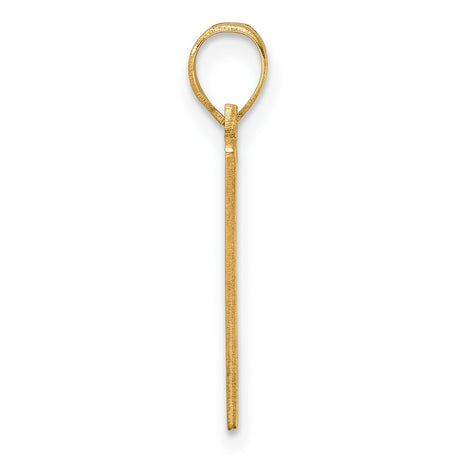 Class Of 2024 Rally Flag Graduation Charm Pendant in Real 14k Yellow Gold