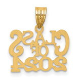 Polished CLAOF 2024 Graduation Charm Pendant in Real 14k Yellow Gold