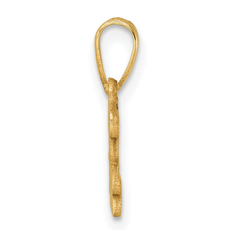 Polished Block CLAOF 2024 Charm Pendant in Real 14k Yellow Gold