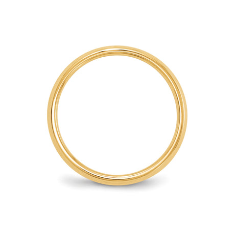 14k Yellow Gold Knife Edge, Comfort Fit wedding band ring alternate angle