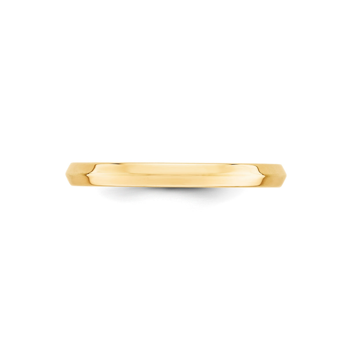 14k Yellow Gold Knife Edge, Comfort Fit wedding band ring detail view