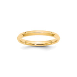 14k Yellow Gold Knife Edge, Comfort Fit wedding band ring