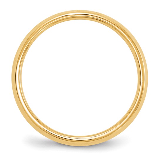 14K Yellow Gold Knife Edge Wedding Band Comfort Fit 4mm