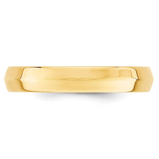14K Yellow Gold Knife Edge Wedding Band Comfort Fit 4mm