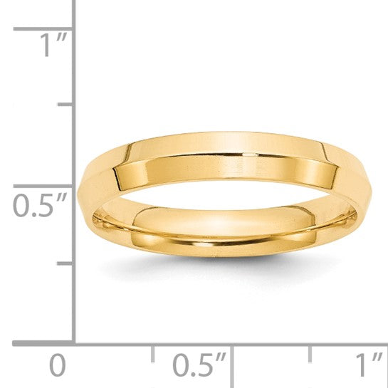 14K Yellow Gold Knife Edge Wedding Band Comfort Fit 4mm