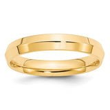 14K Yellow Gold Knife Edge Wedding Band Comfort Fit 4mm