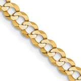 14K Yellow Gold 3.7 mm Polished Chain Necklace, Solid detail view