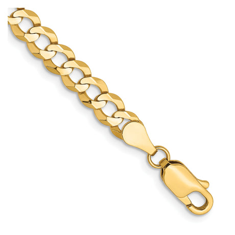 14K Yellow Gold 4.7 mm Polished Chain Bracelet, Solid