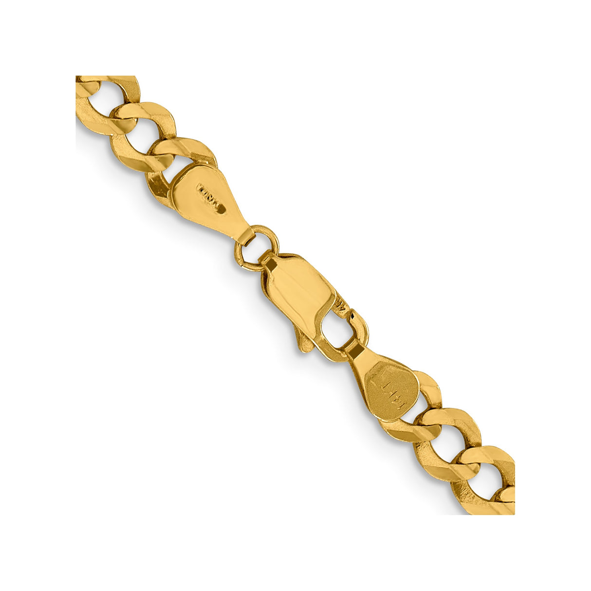 14K Yellow Gold 5.9 mm Polished Chain Necklace, Solid alternate angle