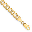 14K Yellow Gold 5.9 mm Polished Chain Anklet, Solid