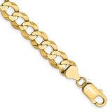 14K Yellow Gold 8.3 mm Polished Chain Anklet, Solid
